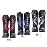 Maxbell Kickboxing Shin Guards Adults Shin Instep Pads for Sports Sparring Grappling M Red Black