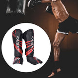 Maxbell Kickboxing Shin Guards Adults Shin Instep Pads for Sports Sparring Grappling M Red Black