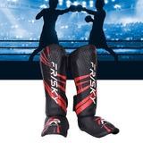 Maxbell Kickboxing Shin Guards Adults Shin Instep Pads for Sports Sparring Grappling M Red Black