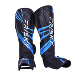 Maxbell Kickboxing Shin Guards Adults Shin Instep Pads for Sports Sparring Grappling M Blue Black