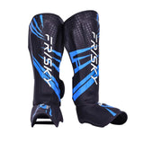 Maxbell Kickboxing Shin Guards Adults Shin Instep Pads for Sports Sparring Grappling L Blue Black