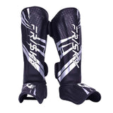 Maxbell Kickboxing Shin Guards Adults Shin Instep Pads for Sports Sparring Grappling L Silver Black