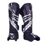 Maxbell Kickboxing Shin Guards Adults Shin Instep Pads for Sports Sparring Grappling L Silver Black