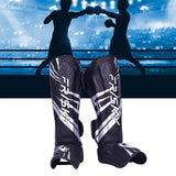 Maxbell Kickboxing Shin Guards Adults Shin Instep Pads for Sports Sparring Grappling L Silver Black