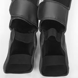 Maxbell Kickboxing Shin Guards Adults Shin Instep Pads for Sports Sparring Grappling L Silver Black