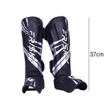 Maxbell Kickboxing Shin Guards Adults Shin Instep Pads for Sports Sparring Grappling L Silver Black