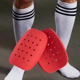 Maxbell 1 Pair Mini Soccer Shin Guards Protective Gear for Boys Girls Outdoor Sports Red