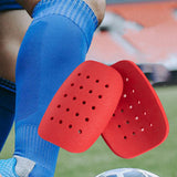 Maxbell 2Pcs Mini Soccer Shin Guards Shin Pads Protector Calf Guards Protective Gear Red