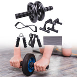 Maxbell Abs Roller Wheel Hand Gripper 2 Push up Bars for Beginners and Advanced Users 7PCS
