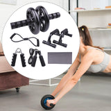 Maxbell Abs Roller Wheel Hand Gripper 2 Push up Bars for Beginners and Advanced Users 7PCS