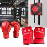 Maxbell Boxing Wall Target Square Sparring Pad Boxing Pad for Sports Workout Fitness 2Pair Gloves L Red