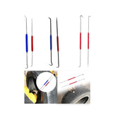 Maxbell 2x Car Oil Seal Hook Multi Use Seal Remover Tool for Vehicle Trucks Workshop Red Blue Silver