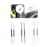 Maxbell 2x Car Oil Seal Hook Multi Use Seal Remover Tool for Vehicle Trucks Workshop Red Blue Silver