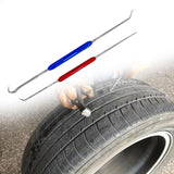 Maxbell 2x Car Oil Seal Hook Multi Use Seal Remover Tool for Vehicle Trucks Workshop Red Blue Silver