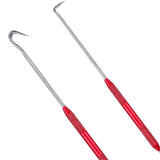 Maxbell 2x Car Oil Seal Hook Multi Use Seal Remover Tool for Vehicle Trucks Workshop Red Silver