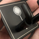 Maxbell 2 Pieces Badminton Racket Hook Metal Wall Mounted Racket Rack Hanging Hook