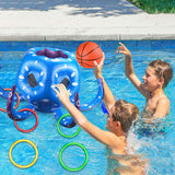 Maxbell Inflatable Pool Octopus Toys Summer Toys Rings Toss for Outdoor Indoor Party