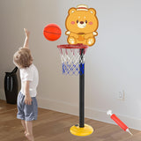 Maxbell Kids Basketball Hoop Indoor and Outdoor Multifunction Cartoon for Boys Girls bear