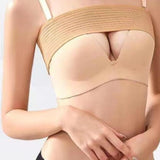 Breast Compression Band Breast Compression Support Wrap for Gym Jumping Rope Beige