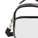 Maxbell 3xClear Sling Bag Daypack Storage Tote Cute Men Traveling Women Clear Backpack Black