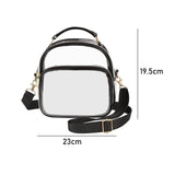 Maxbell 2xClear Sling Bag Daypack Storage Tote Cute Men Traveling Women Clear Backpack Black