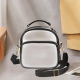 Maxbell 3xClear Sling Bag Daypack Storage Tote Cute Men Traveling Women Clear Backpack Black