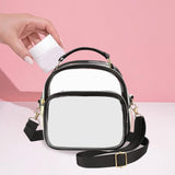 Maxbell 2xClear Sling Bag Daypack Storage Tote Cute Men Traveling Women Clear Backpack Black