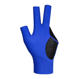 Maxbell Three Fingers Billiard Glove Non Slip Left Hand for Women Men Indoor Playing blue