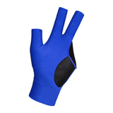 Maxbell Three Fingers Billiard Glove Non Slip Left Hand for Women Men Indoor Playing blue