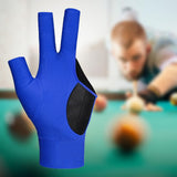 Maxbell Three Fingers Billiard Glove Non Slip Left Hand for Women Men Indoor Playing blue