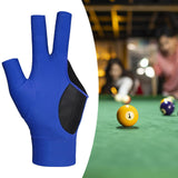 Maxbell Three Fingers Billiard Glove Non Slip Left Hand for Women Men Indoor Playing blue