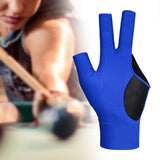 Maxbell Three Fingers Billiard Glove Non Slip Left Hand for Women Men Indoor Playing blue