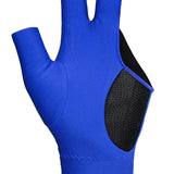 Maxbell Three Fingers Billiard Glove Non Slip Left Hand for Women Men Indoor Playing blue