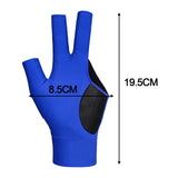 Maxbell Three Fingers Billiard Glove Non Slip Left Hand for Women Men Indoor Playing blue