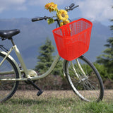Maxbell Maxbell Plastic Bike Basket Large Capacity Bicycle Basket Travel Easy Install Picnic Red