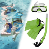 Maxbell Maxbell Snorkel Set Swim Goggles Adjustable Breathing Tube for Summer Diving Outdoor Green EU Size 35to39