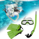 Maxbell Maxbell Snorkel Set Swim Goggles Adjustable Breathing Tube for Summer Diving Outdoor Green EU Size 35to39