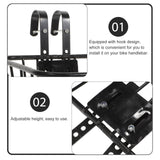 Maxbell Maxbell Bicycle Bike Front Handlebar Basket with Hooks Black for Commuting Universal