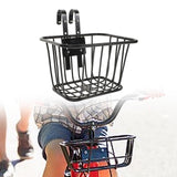 Maxbell Maxbell Bicycle Bike Front Handlebar Basket with Hooks Black for Commuting Universal