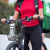 Maxbell Maxbell Bicycle Bike Front Handlebar Basket with Hooks Black for Commuting Universal