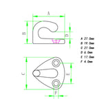 Maxbell Maxbell 10x Marine Fender Hooks Parts Boat Fender Hanger for Seagoing Vessel Trailer