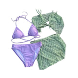 Maxbell Womens Bikini Swimsuit Triangle Bikini Bathing suits for Spas Swimming Pools L
