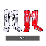 Maxbell Maxbell Shin Guards Adjustable Anti Slip Protective Leg for Taekwondo Shinguards Mma M White