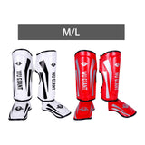 Maxbell Maxbell Shin Guards Adjustable Anti Slip Protective Leg for Taekwondo Shinguards Mma M White
