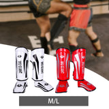 Maxbell Maxbell Shin Guards Adjustable Anti Slip Protective Leg for Taekwondo Shinguards Mma M White