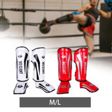 Maxbell Maxbell Shin Guards Adjustable Anti Slip Protective Leg for Taekwondo Shinguards Mma M White
