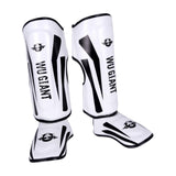 Maxbell Maxbell Shin Guards Adjustable Anti Slip Protective Leg for Taekwondo Shinguards Mma M White