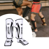 Maxbell Maxbell Shin Guards Adjustable Anti Slip Protective Leg for Taekwondo Shinguards Mma M White