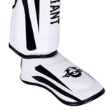 Maxbell Maxbell Shin Guards Adjustable Anti Slip Protective Leg for Taekwondo Shinguards Mma M White