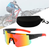 Maxbell Maxbell Cycling Glasses Portable Eyewear Sports Sunglasses for Outdoor Hiking Riding Black Red